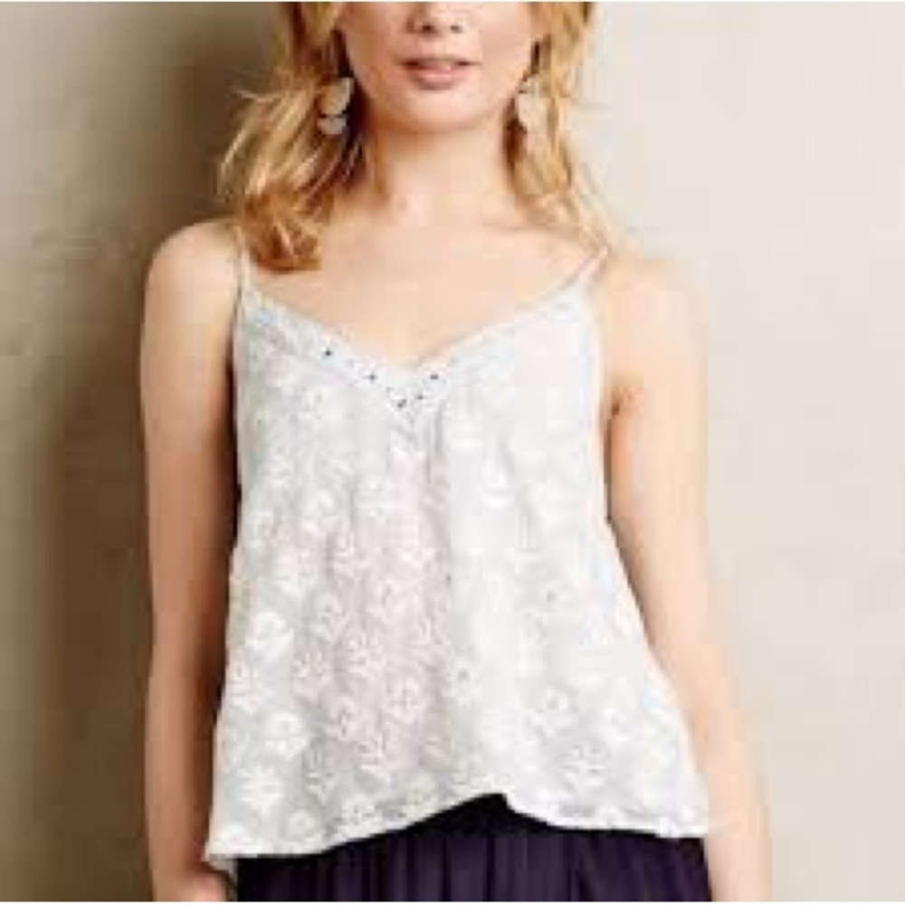 Anthropologie Leifsdottir Blue cropped tank